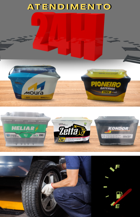 Troca de baterias, varios modelos para o carro certo, serviço de socorro para troca de rodas, pane seca todos os serviços com atendimento 24 horas